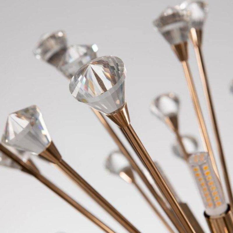 Rose Gold Crystal Sphere Light Fixture