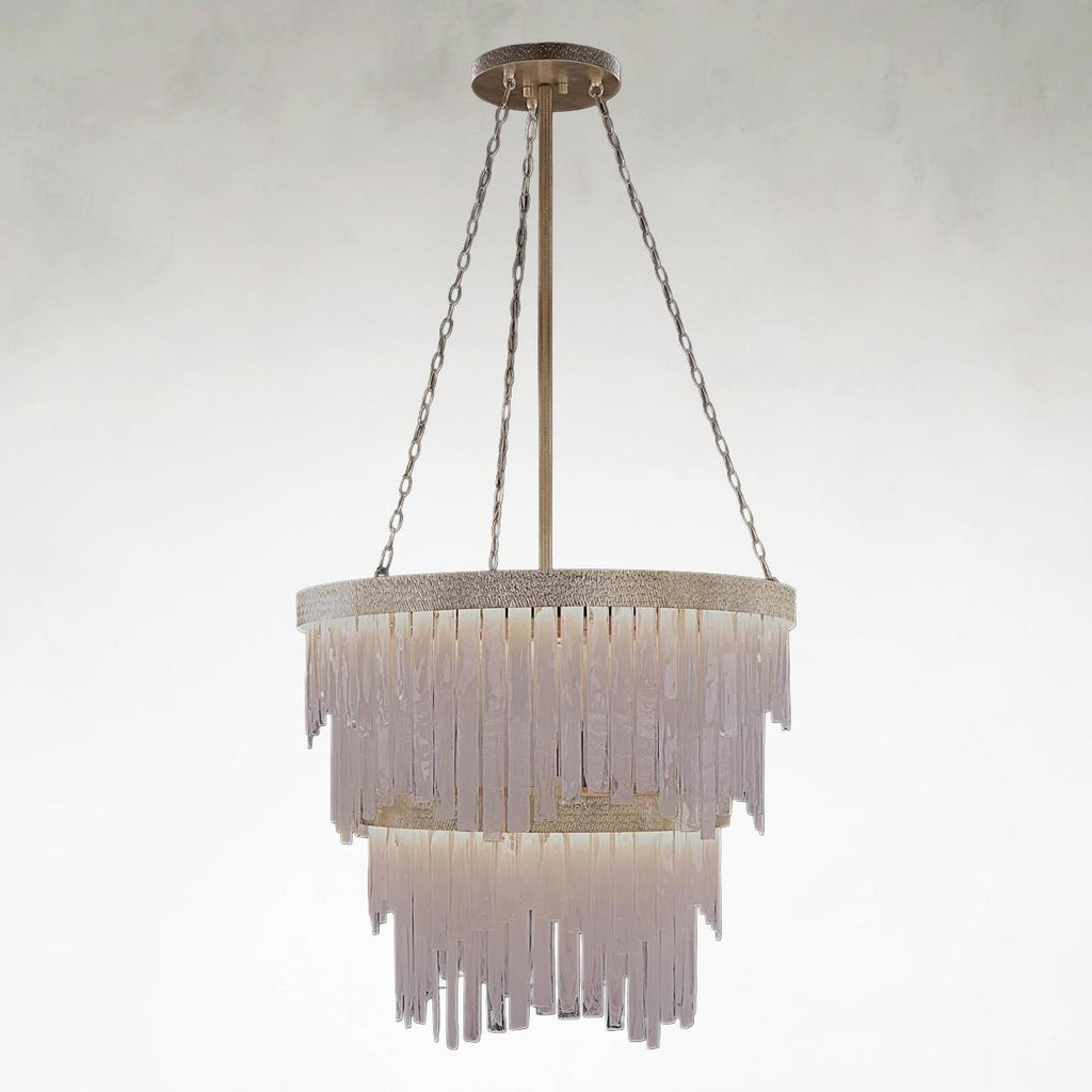 Gold Alabaster chandelier - Caro Stone for dining room view 1