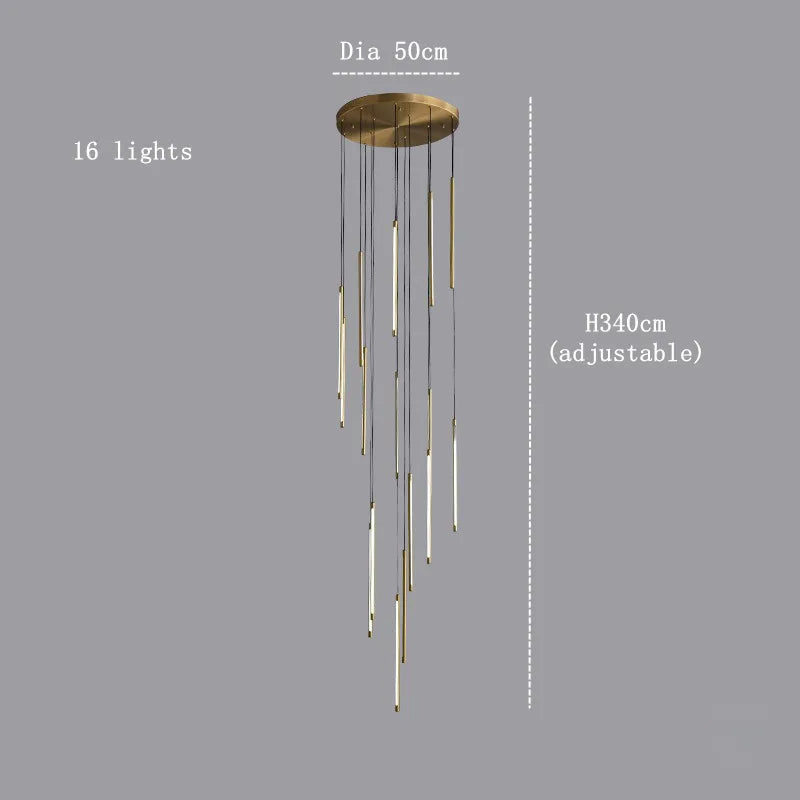 Brass Brass Linear chandelier - Piper Bay for dining room view 6