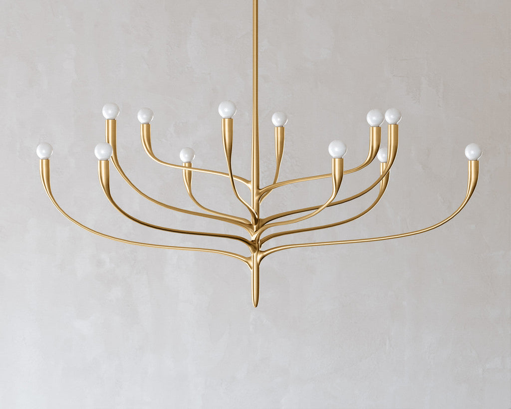Antique Brass Brass Round chandelier - Zora Peak for dining room view 7