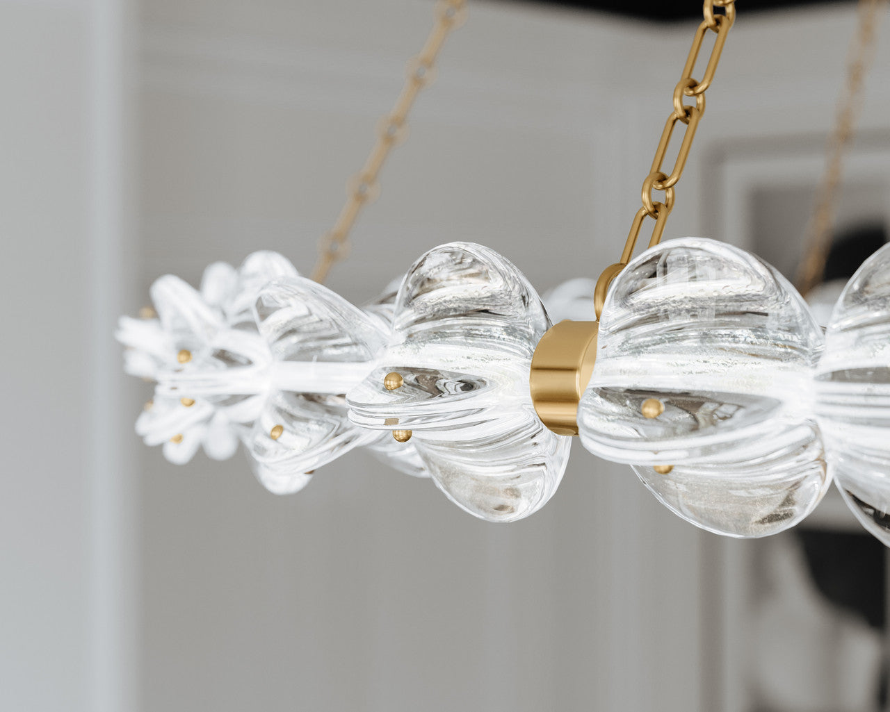 Clear Glass chandelier - Ansel Meadow for dining room view 2