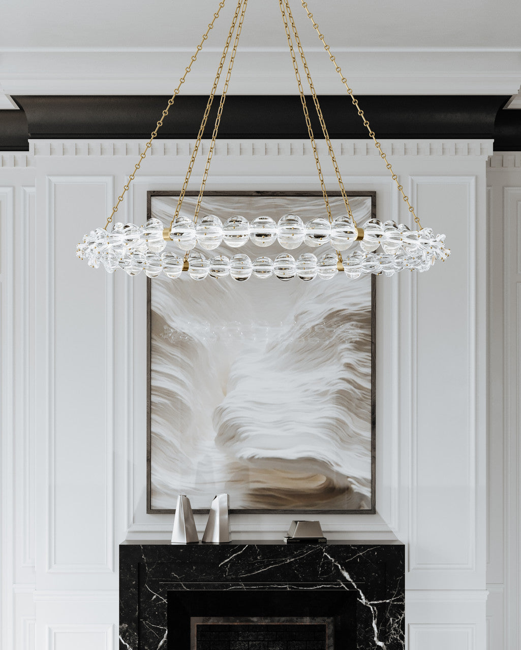 Clear Glass chandelier - Ansel Meadow for dining room view 3
