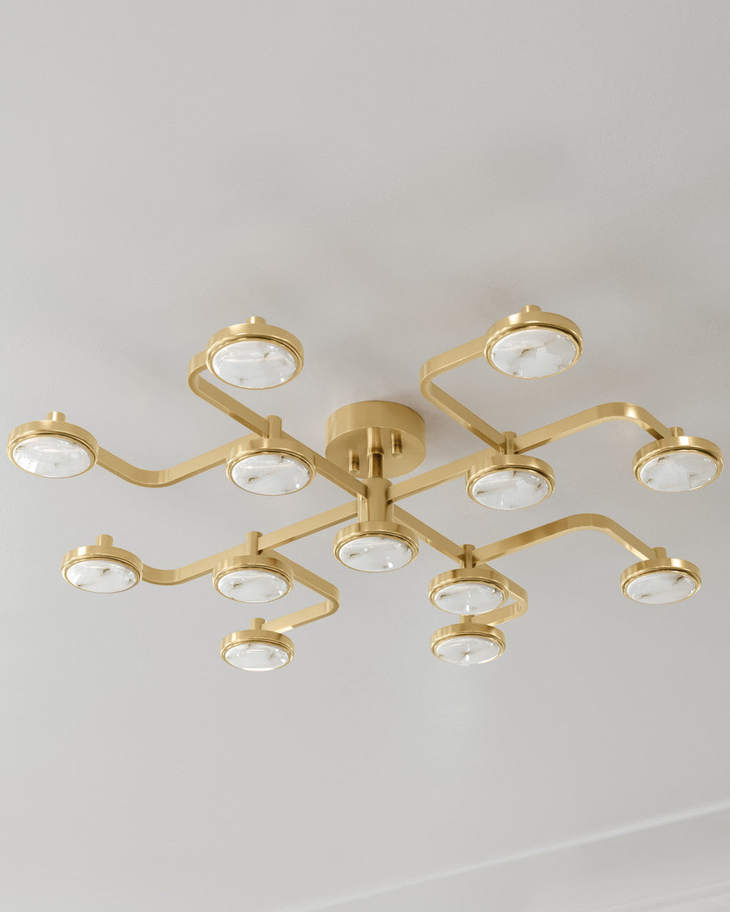 White Alabaster chandelier - Juno Meadow for dining room view 2