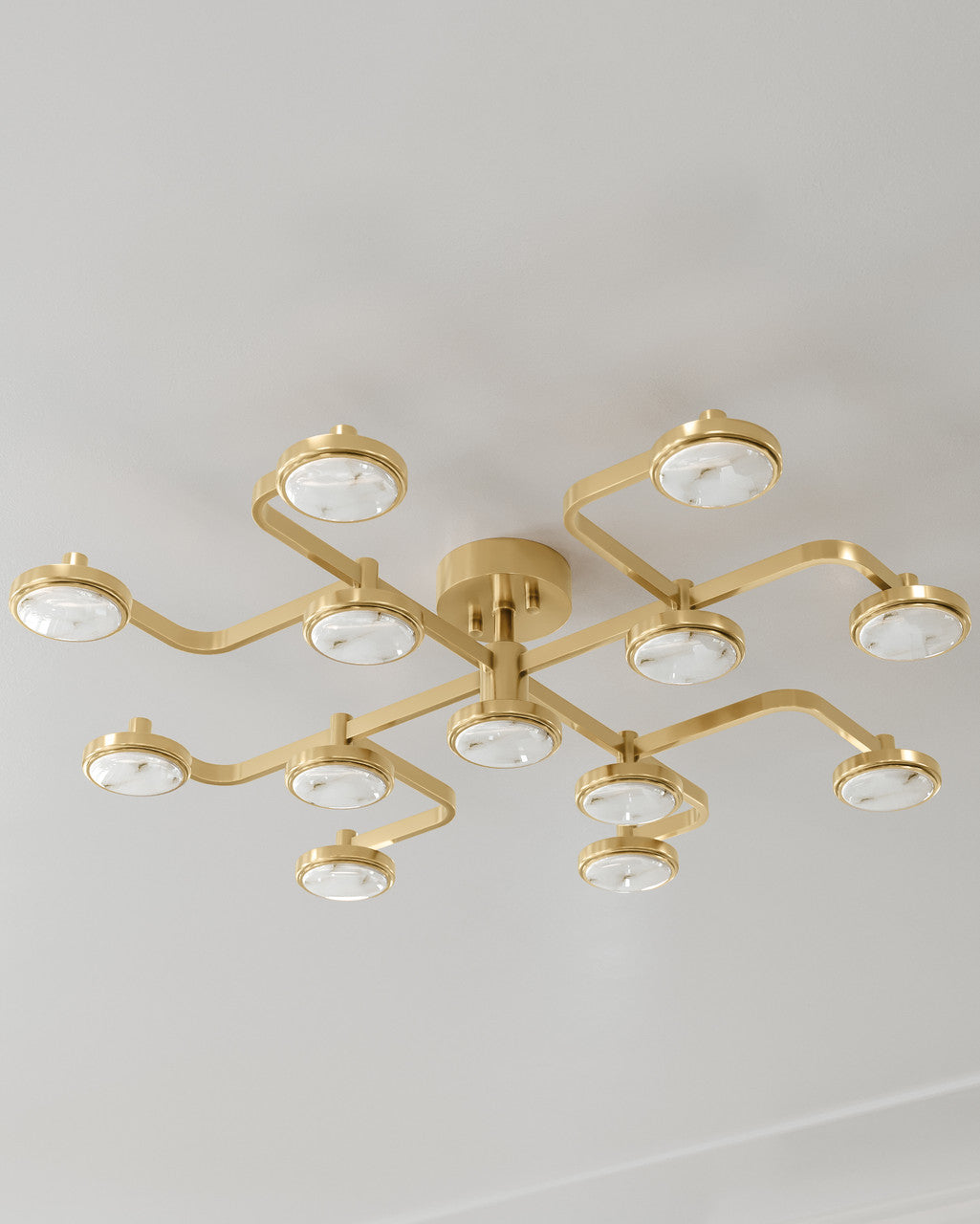 White Alabaster chandelier - Juno Meadow for dining room view 2