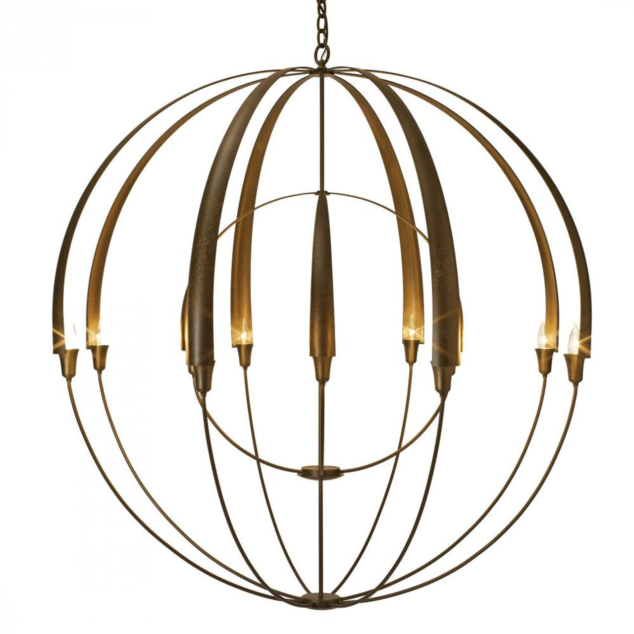 Black Glass Candle chandelier - Vela Dawn for dining room view 2