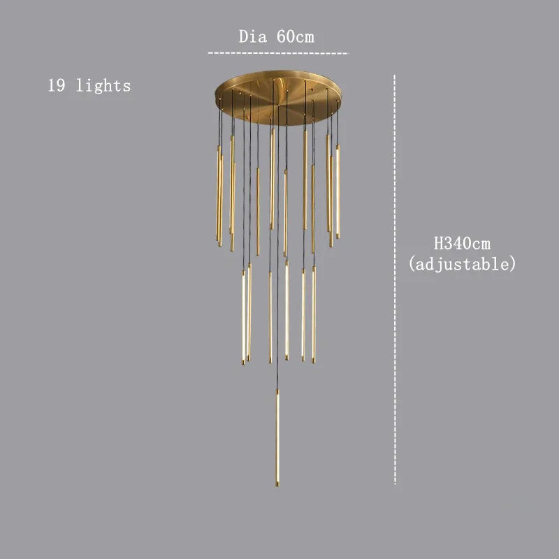 Brass Brass Linear chandelier - Piper Bay for dining room view 7