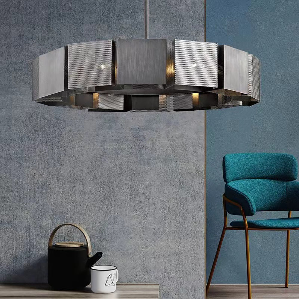 Steel Round chandelier - Ivara Bay for dining room view 3