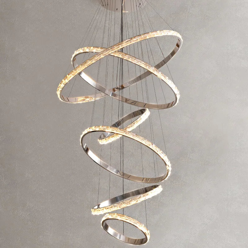 Clear Crystal Tiered chandelier - Livia Lane for dining room view 1