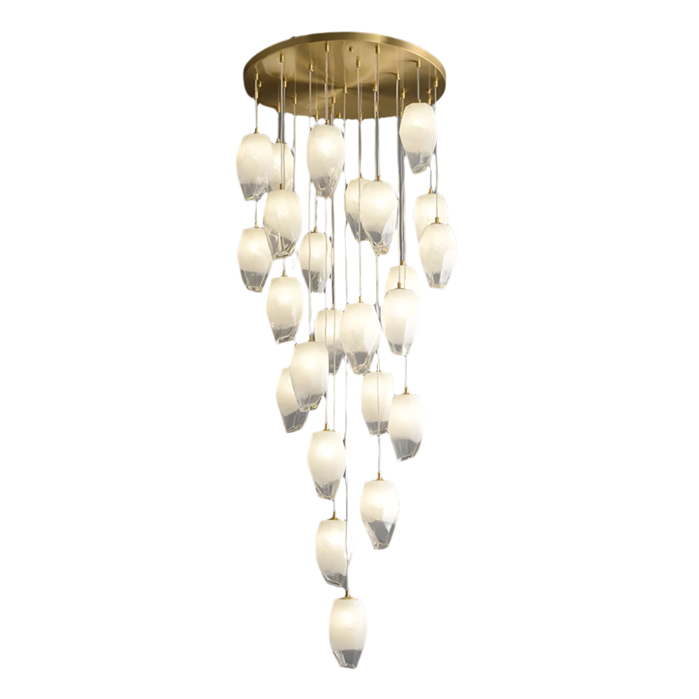 Brass Glass Linear chandelier - Galen Bay for dining room view 8