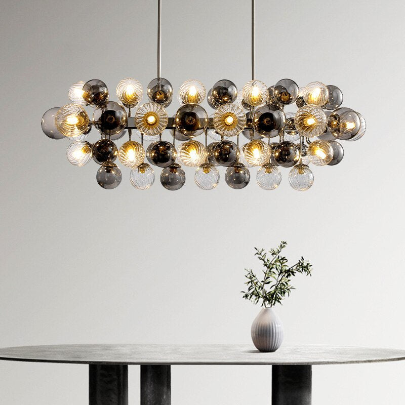 Glass Round chandelier - Kaia Bay for dining room view 2