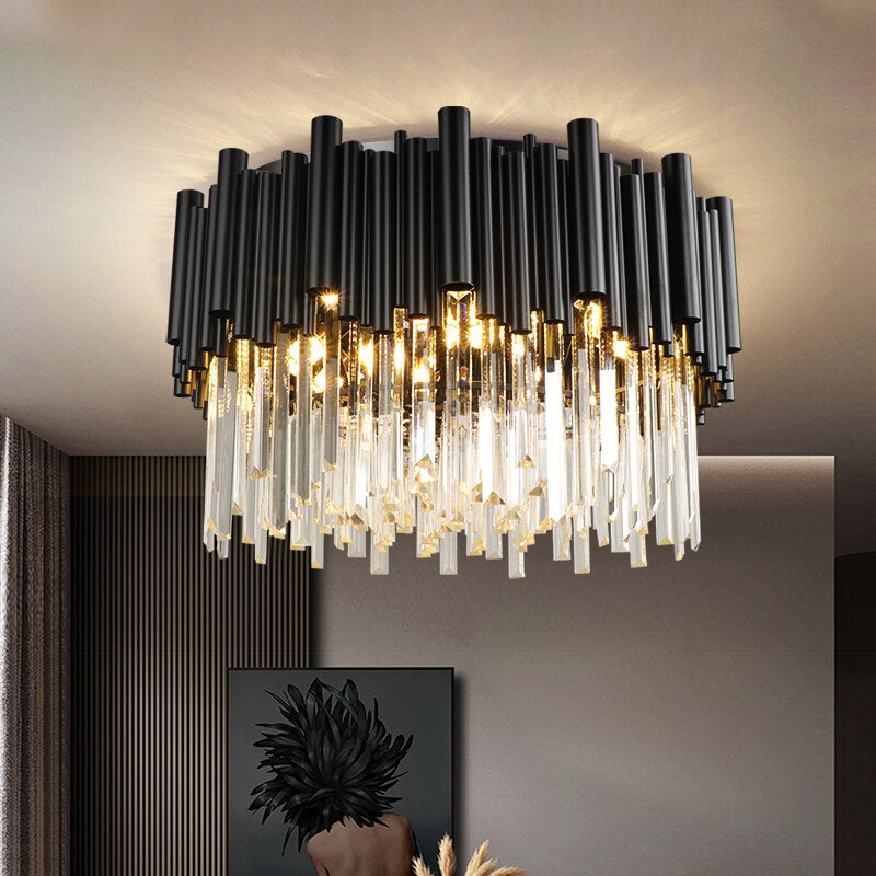 Black Crystal chandelier - Linnea House for dining room view 3