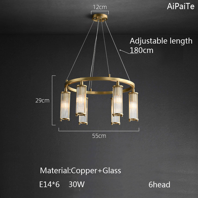Copper Glass chandelier - Mira House for dining room view 3