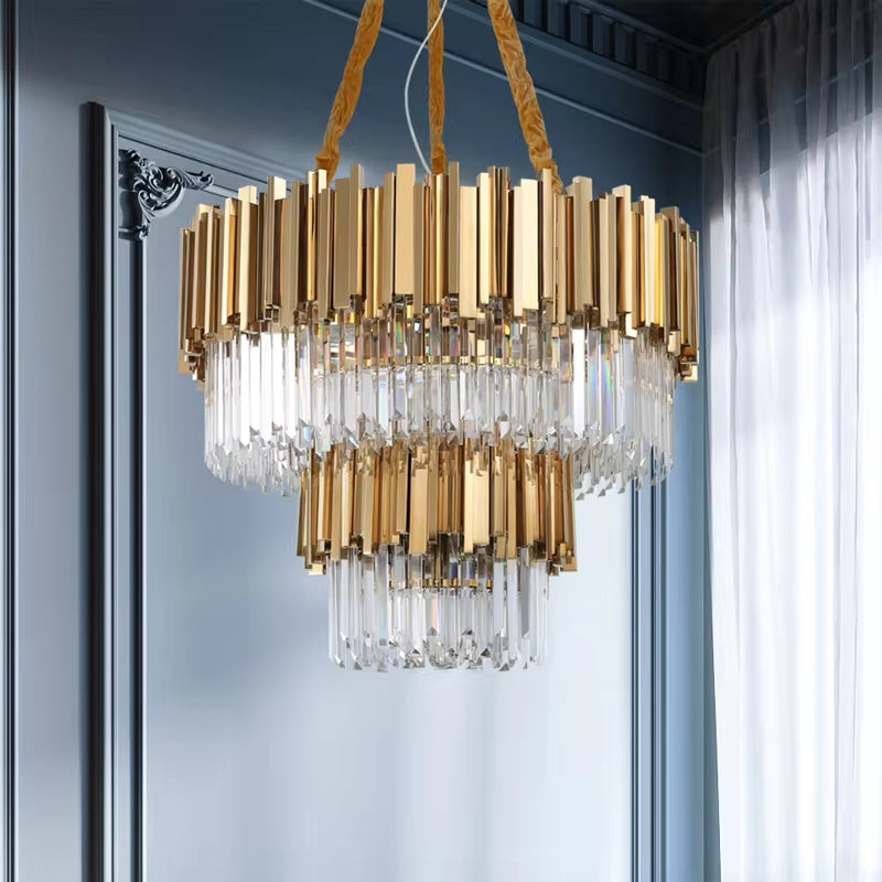 Clear Crystal Round chandelier - Nola House for dining room view 2