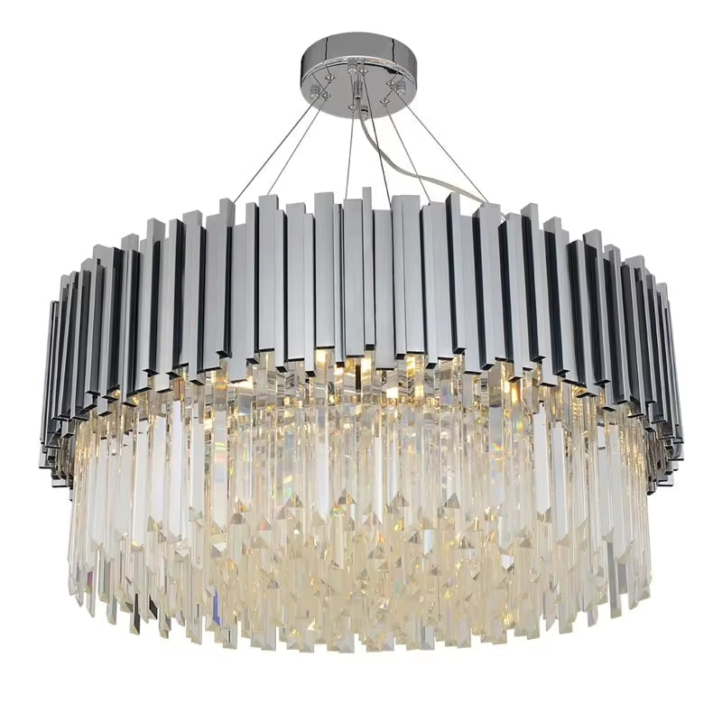 Clear Crystal Round chandelier - Riven House for dining room view 6