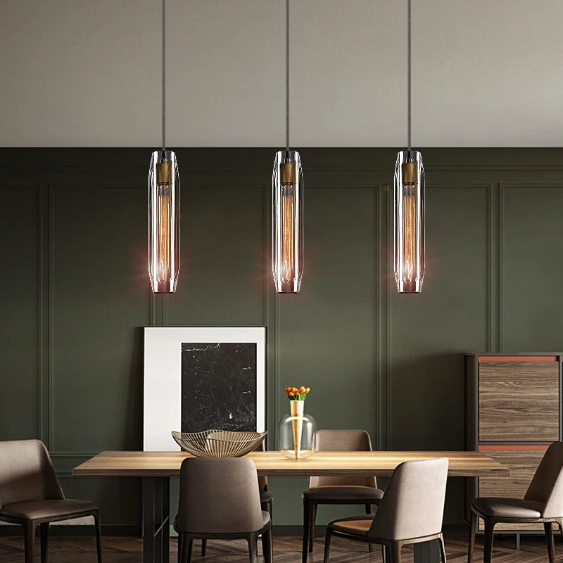 Copper Crystal Linear chandelier - Arden Bay for dining room view 5
