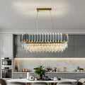 Clear Crystal Linear chandelier - Ottilie Lane for dining room view 1