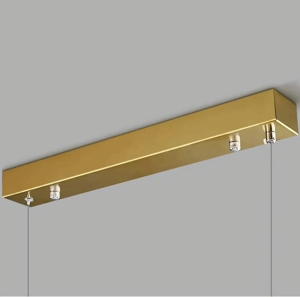 Natural Steel Linear chandelier - Zinnia Lane for dining room view 8