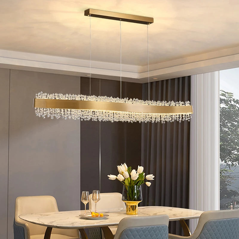 Clear Crystal chandelier - Zora Lane for dining room view 1