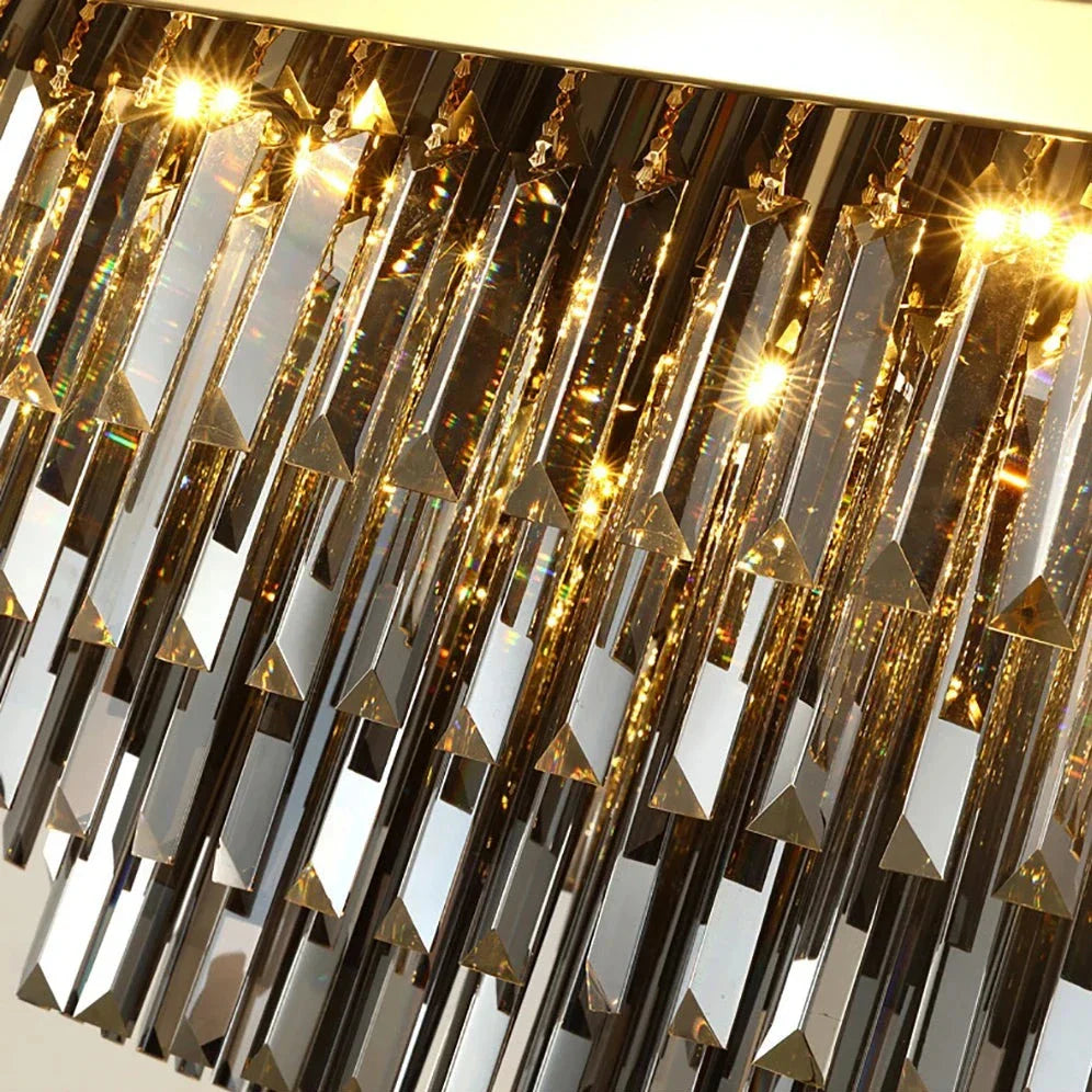 Smoke Crystal Round chandelier - Della House for dining room view 5