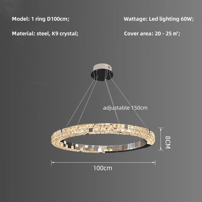 Black Crystal chandelier - Juno House for dining room view 7