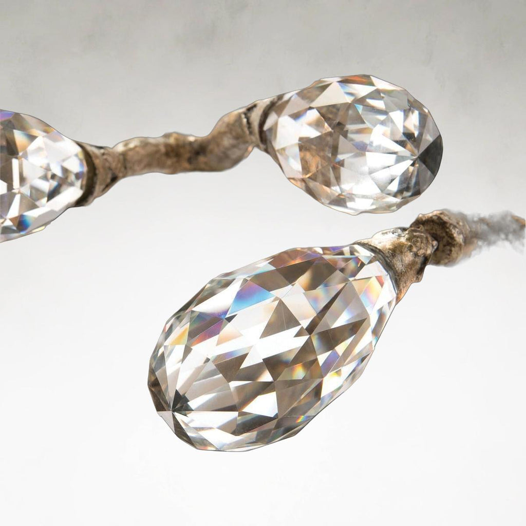 Silver Crystal Linear chandelier - Celeste Ray for dining room view 8