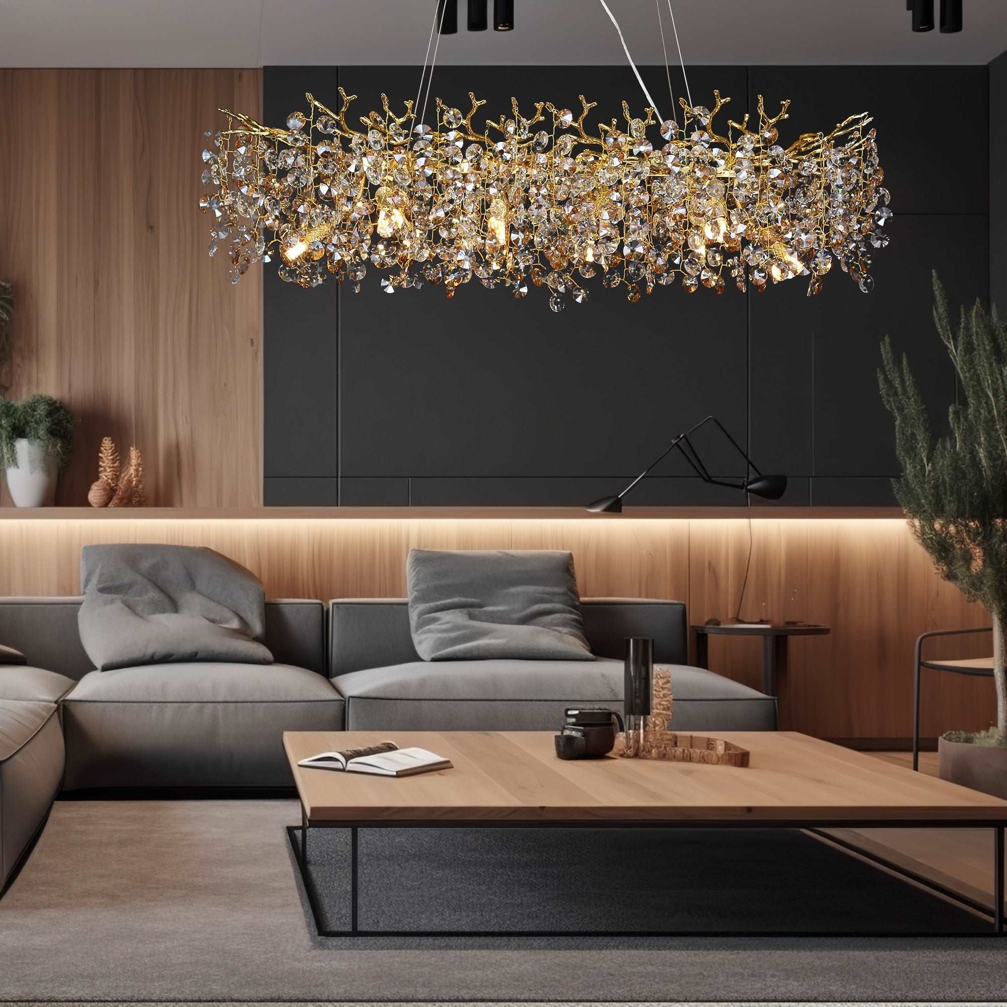 Clear Crystal chandelier - Xara Lane for dining room view 2