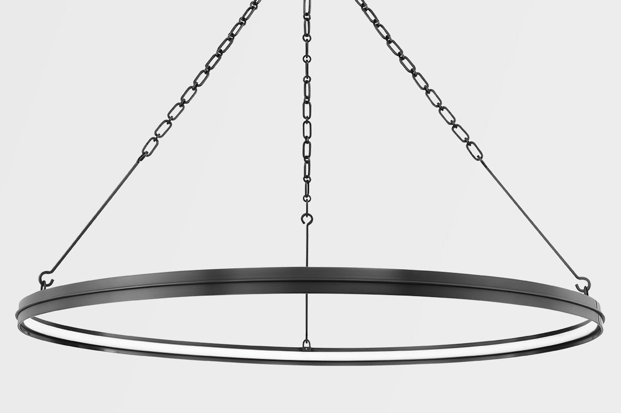 Brass Glass Round chandelier - Liora Meadow for dining room view 2
