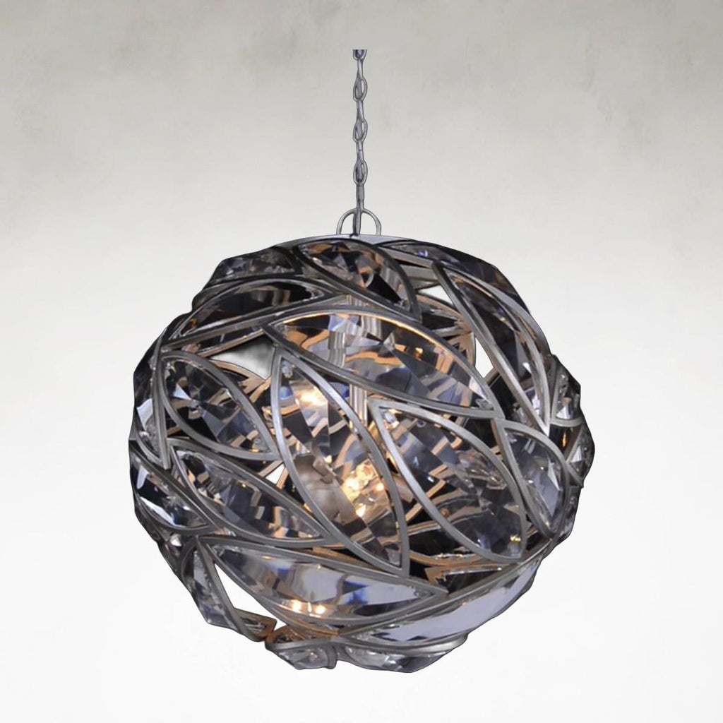 Clear Crystal Round chandelier - Nola Ray for dining room view 1
