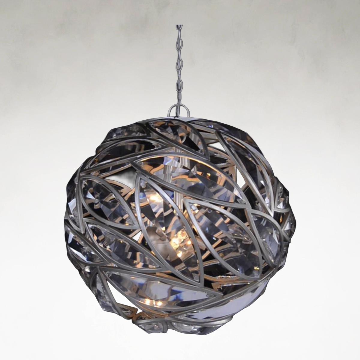 Clear Crystal Round chandelier - Nola Ray for dining room view 1