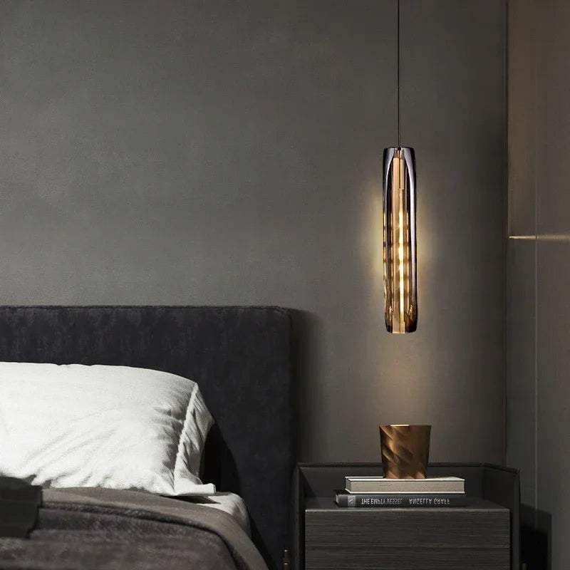 Copper Crystal Linear chandelier - Arden Bay for dining room view 4