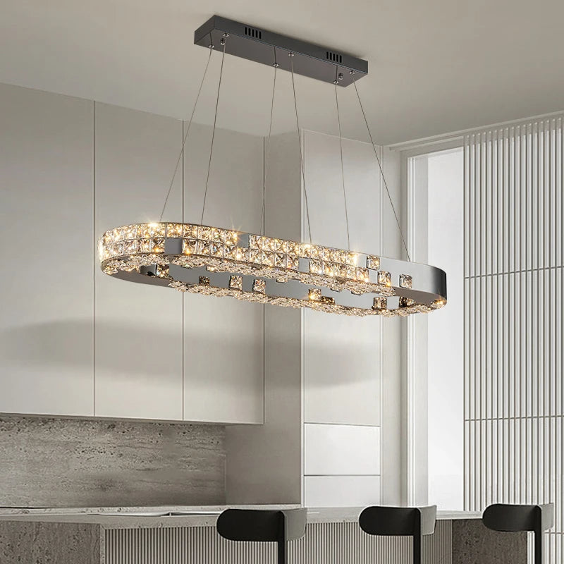 Black Crystal chandelier - Keira Lane for dining room view 2