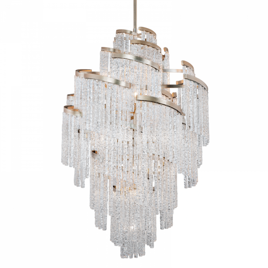 Silver Crystal Candle chandelier - Viola Gleam for dining room view 1