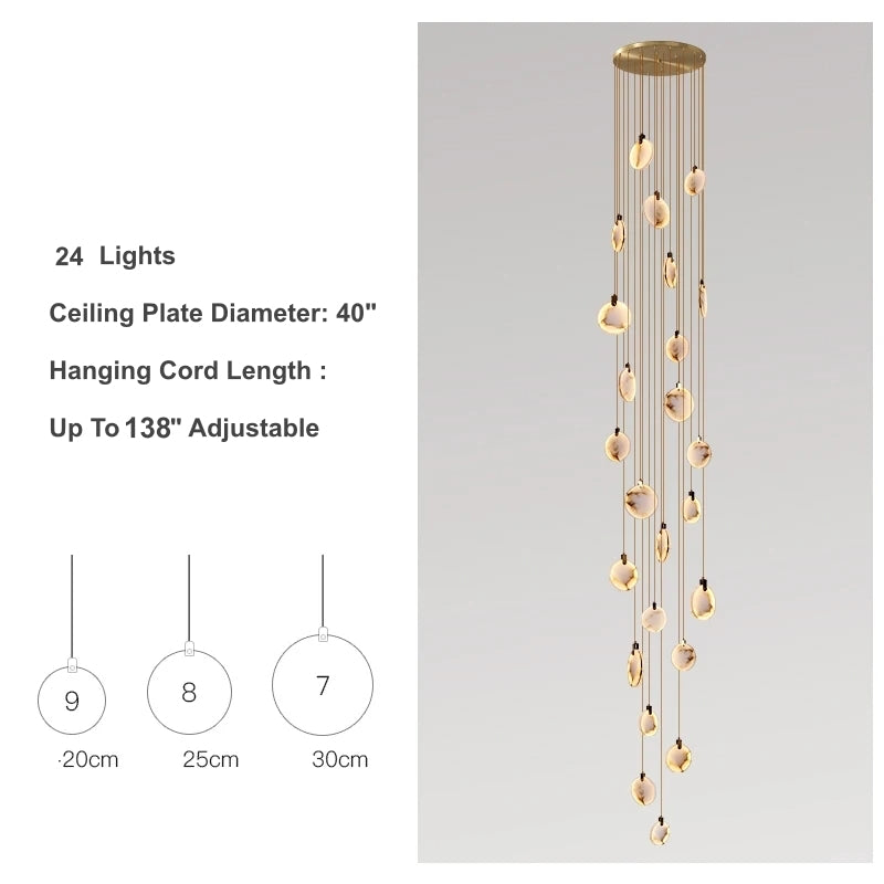 Natural Marble Linear chandelier - Piper Lane for dining room view 14