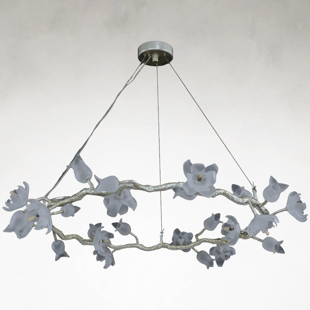 Silver Acrylic chandelier - Rosa Stone for dining room view 3