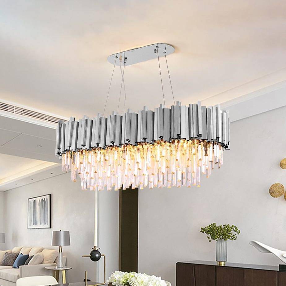 Clear Crystal chandelier - Lyra House for dining room view 2