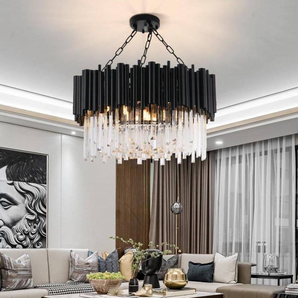 Crystal Round chandelier - Dahlia House for dining room view 3