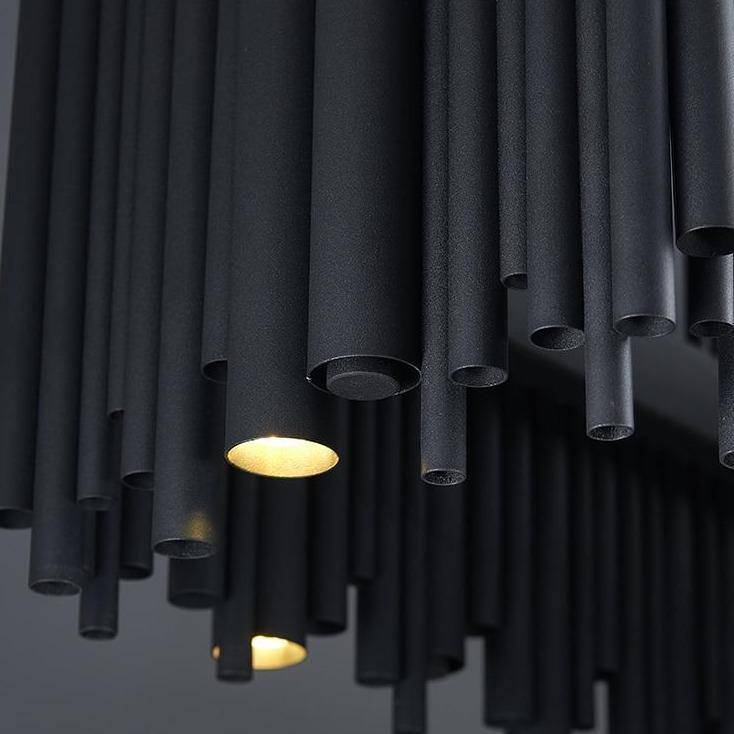 Black Steel Linear chandelier - Briar Lane for dining room view 3