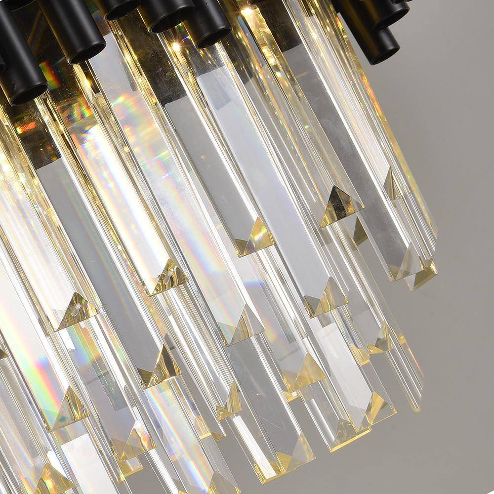 Chrome Crystal Round chandelier - Flora Lane for dining room view 4