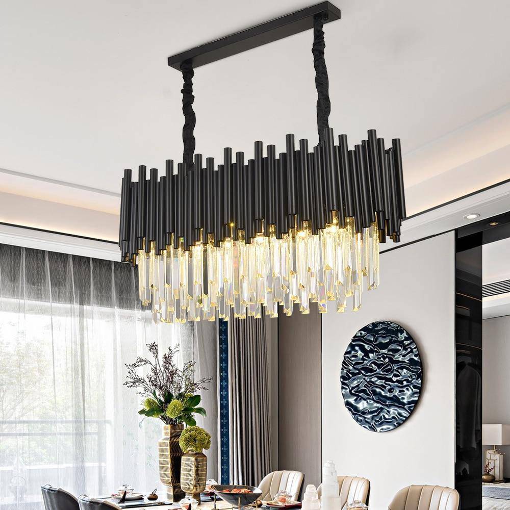 Chrome Crystal Round chandelier - Flora Lane for dining room view 2