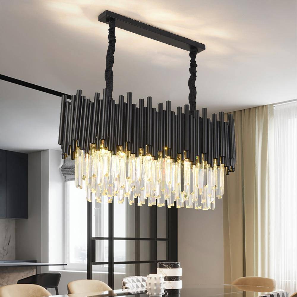 Chrome Crystal Round chandelier - Flora Lane for dining room view 3