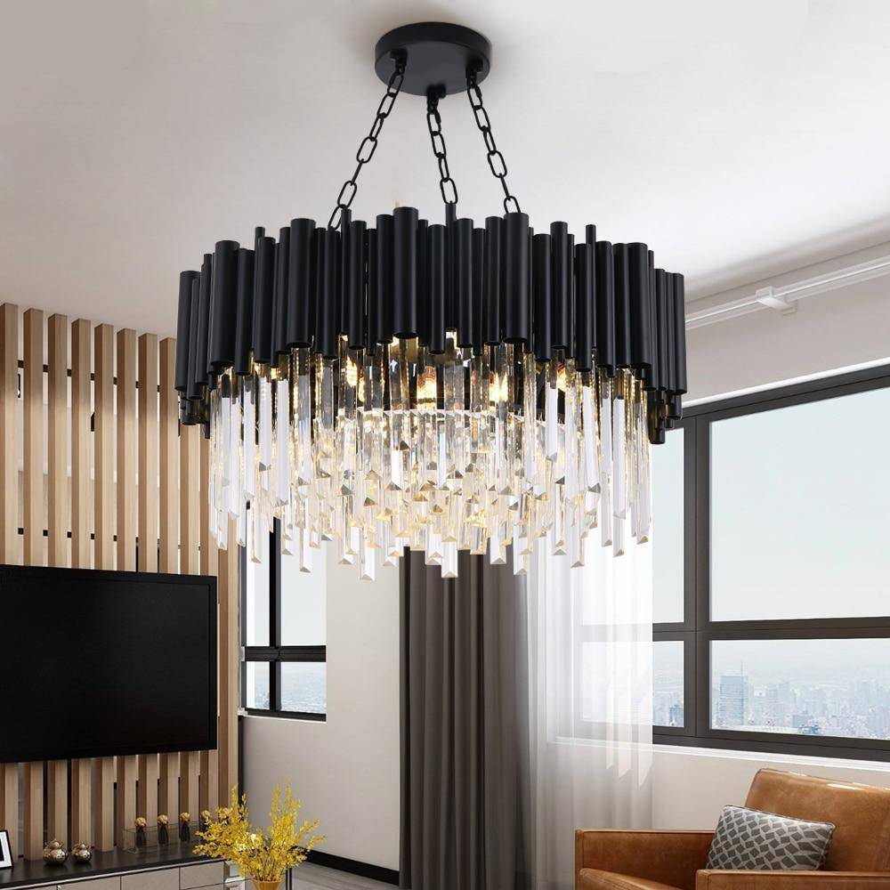 Black Crystal chandelier - Vale Bay for dining room view 3