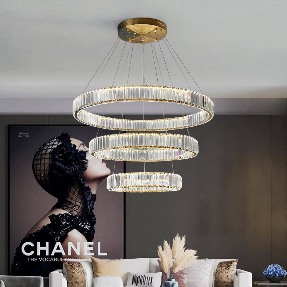 Crystal Tiered chandelier - Hollis Bay for dining room view 2
