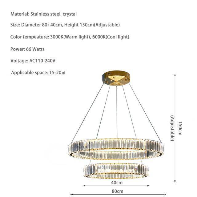 Crystal Round chandelier - Solene Bay for dining room view 3
