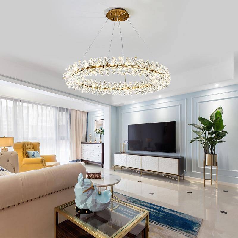 Clear Crystal Round chandelier - Hollis House for dining room view 4
