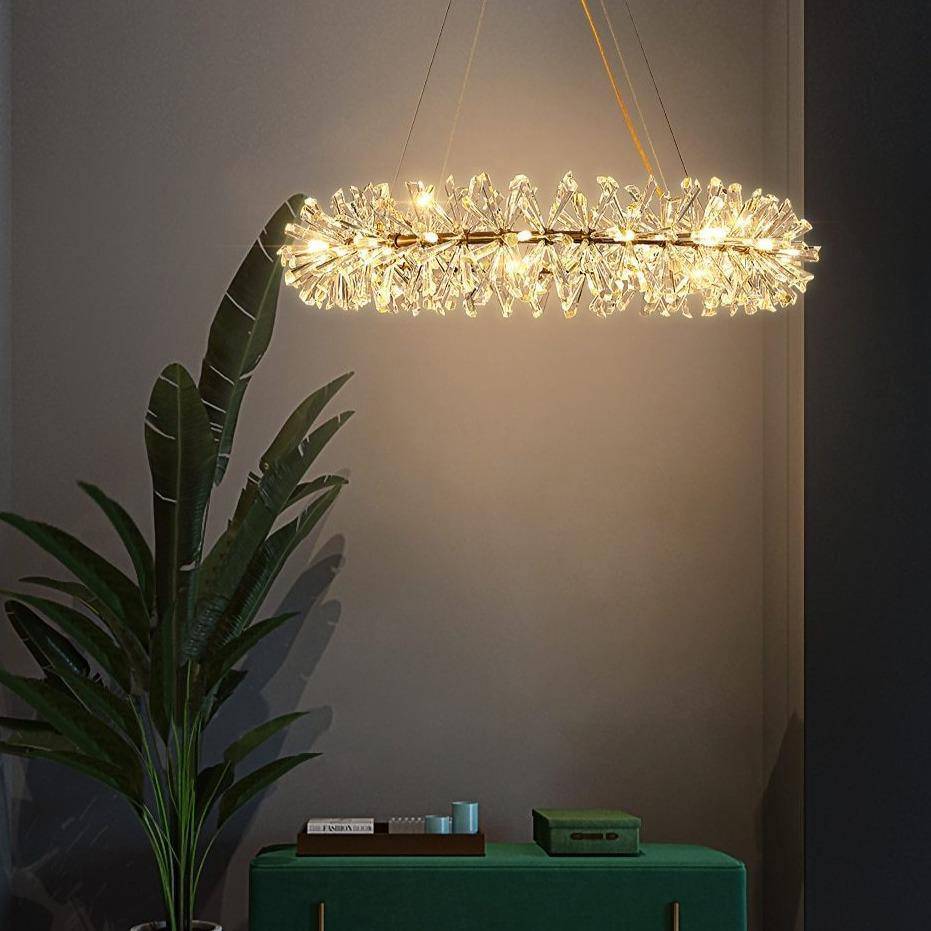 Clear Crystal Round chandelier - Hollis House for dining room view 3