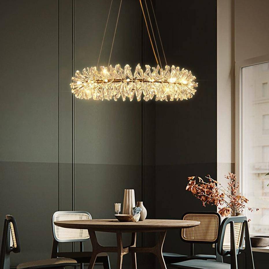 Clear Crystal Round chandelier - Hollis House for dining room view 1