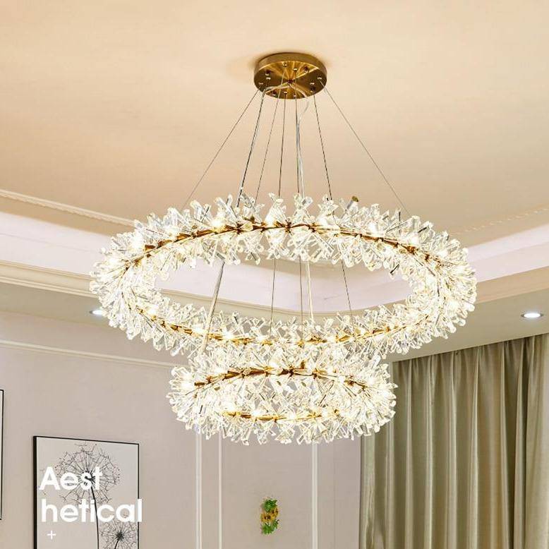 Crystal Round chandelier - Fiora House for dining room view 2