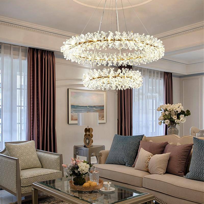 Crystal Round chandelier - Fiora House for dining room view 4