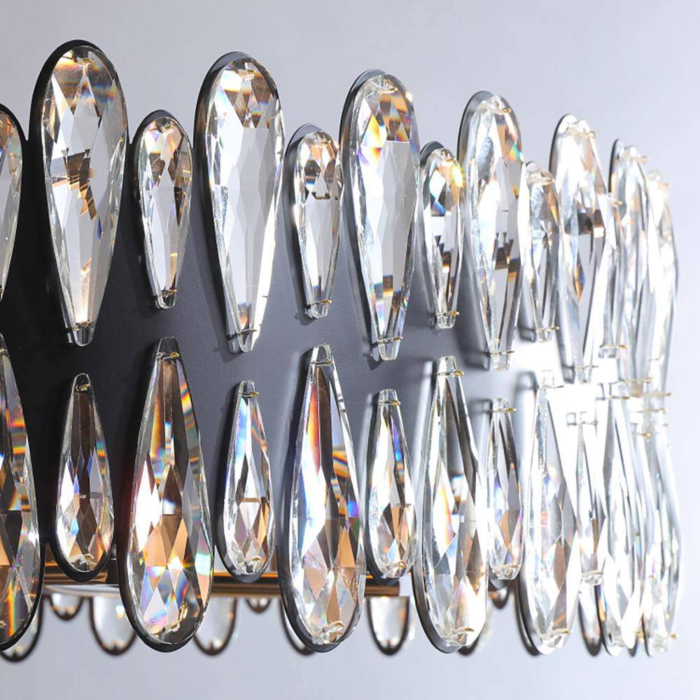Black Crystal Linear chandelier - Dune Lane for dining room view 3