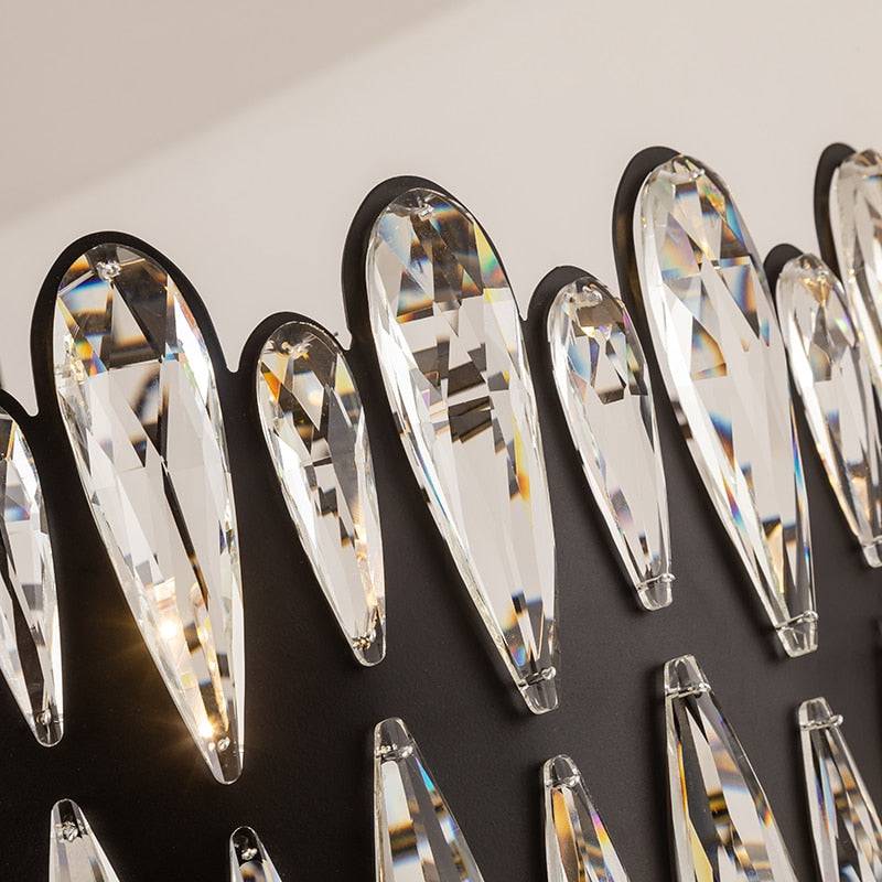 Black Crystal Linear chandelier - Dune Lane for dining room view 2